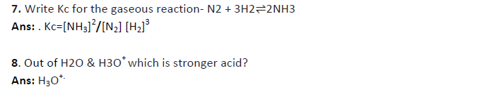 Class 11 Chemistry Equilibrium Exam Questions-2