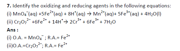 Class 11 Chemistry Redox Reactions Exam Questions-5