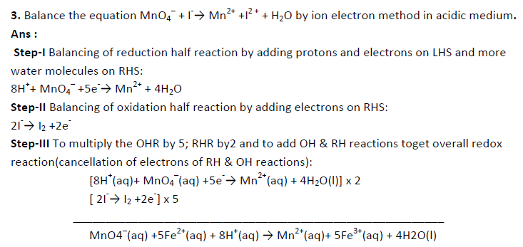 Class 11 Chemistry Redox Reactions Exam Questions-8