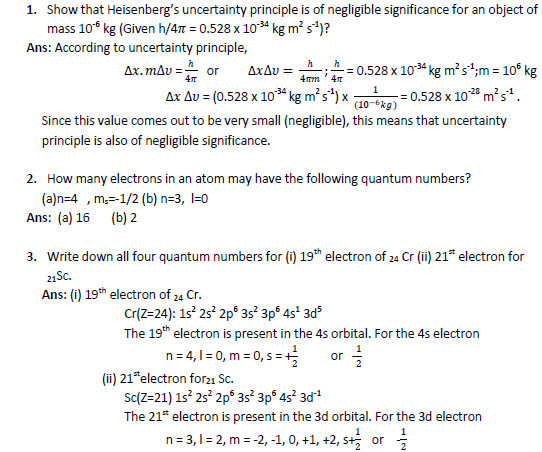 Class 11 Chemistry Structure of Atom Exam Questions-Q-Level-2-8