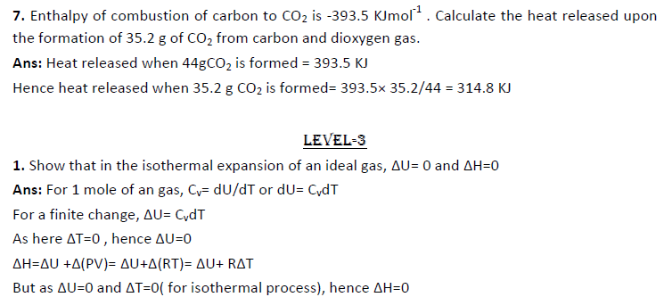 Class 11 Chemistry Thermodynamics Exam Questions-3