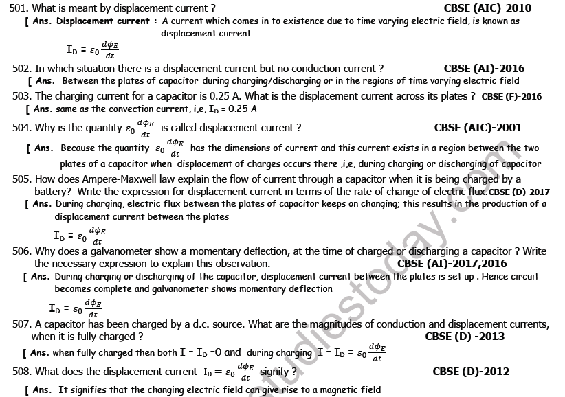 Class 12 Physics Electromagnetic Waves Boards Questions