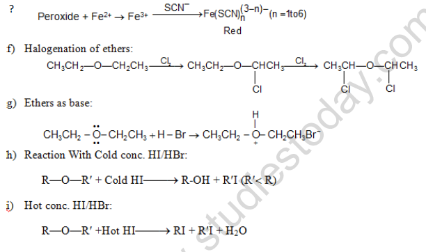 NEET Chemistry Alcohols Phenols and Ethers Revision Notes Reaction-18