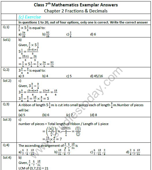 fractions and decimals