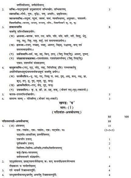 class 11 sanskrit syllabus