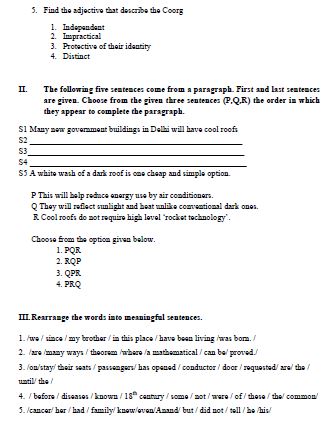 NTSE Sample Question Papers