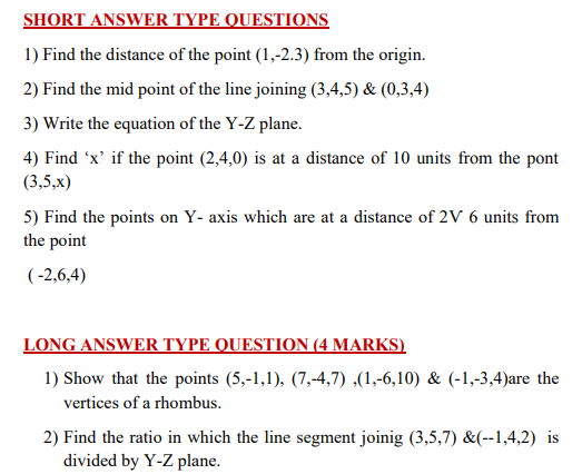 Cbse Class 11 Mathematics Coordinate Geometry Formulas And