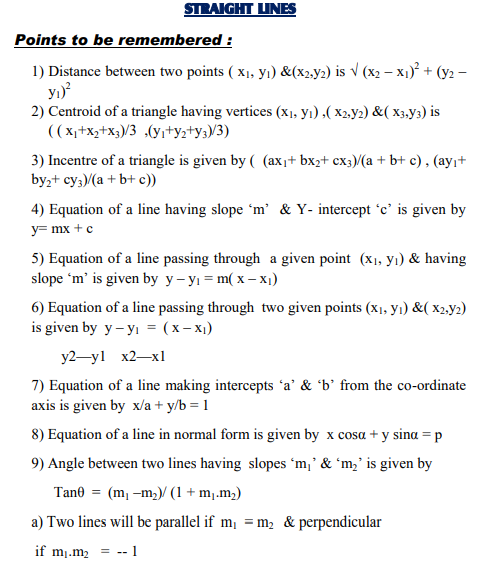 Class_11_Maths_Straight_Lines_Formulaes_and_Questions