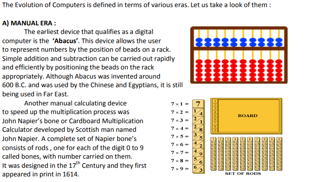 Cbse Class 4 Computer Science Computer History Notes Concepts For Computers Revision Notes